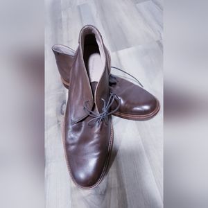 Men leather dressed brown shoes